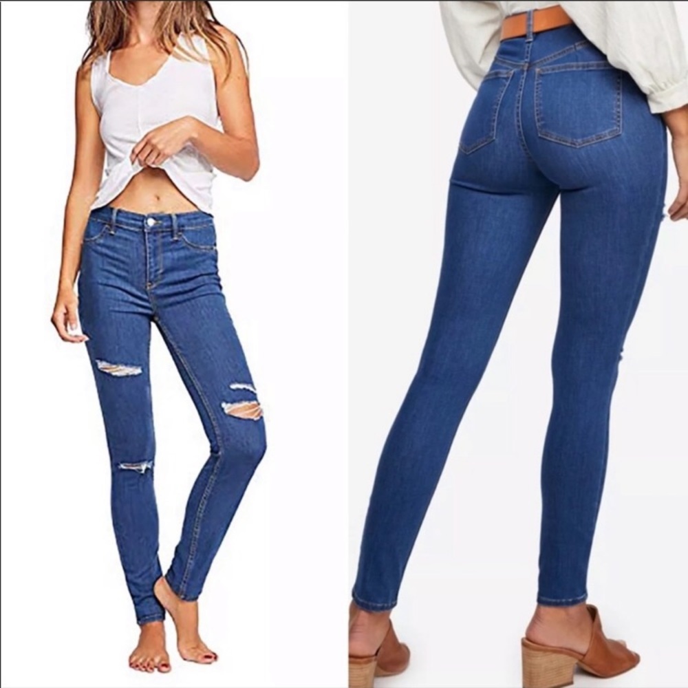 💐HP🌹NWT Free People destroyed denim legging, size 27.